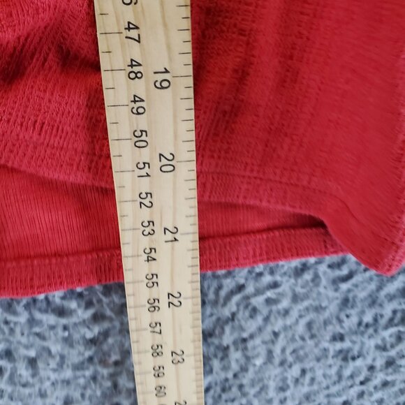 Old Navy Top Womens Small Red Sleeveless Button Front Tie Hem Lightweight - Picture 6 of 9